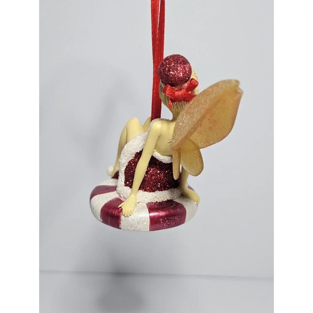 Disney Tinker Bell Peppermint Christmas Ornament Hallmark 2009 Santa Dress RARE!
